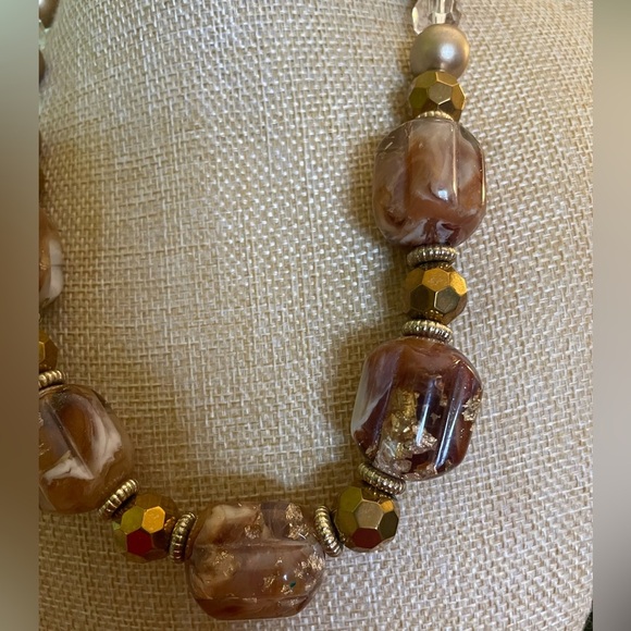 Stunning Bijoux Terner gold bead necklace with copper and gold flecked beads - Picture 6 of 7